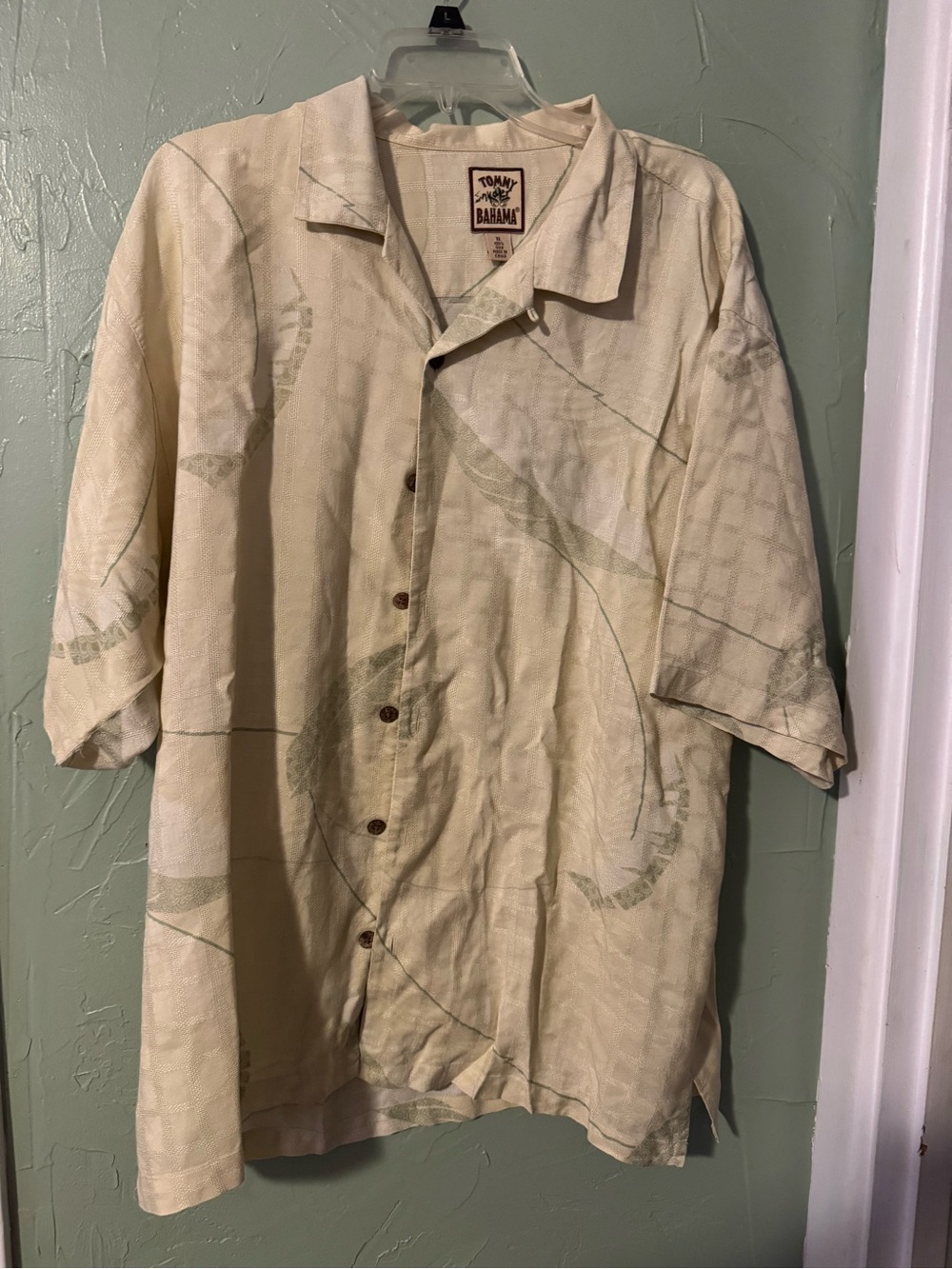 Tommy Bahama Cream Short-Sleeve Camp Collar Shirt Jacket